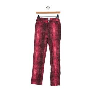 Roberto Cavalli Red and Black Straight Leg Jeans